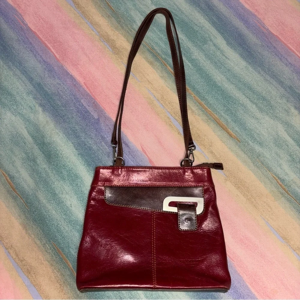 Vintage Cuoieria Fiorentina Italy red leather convertible purse back pack